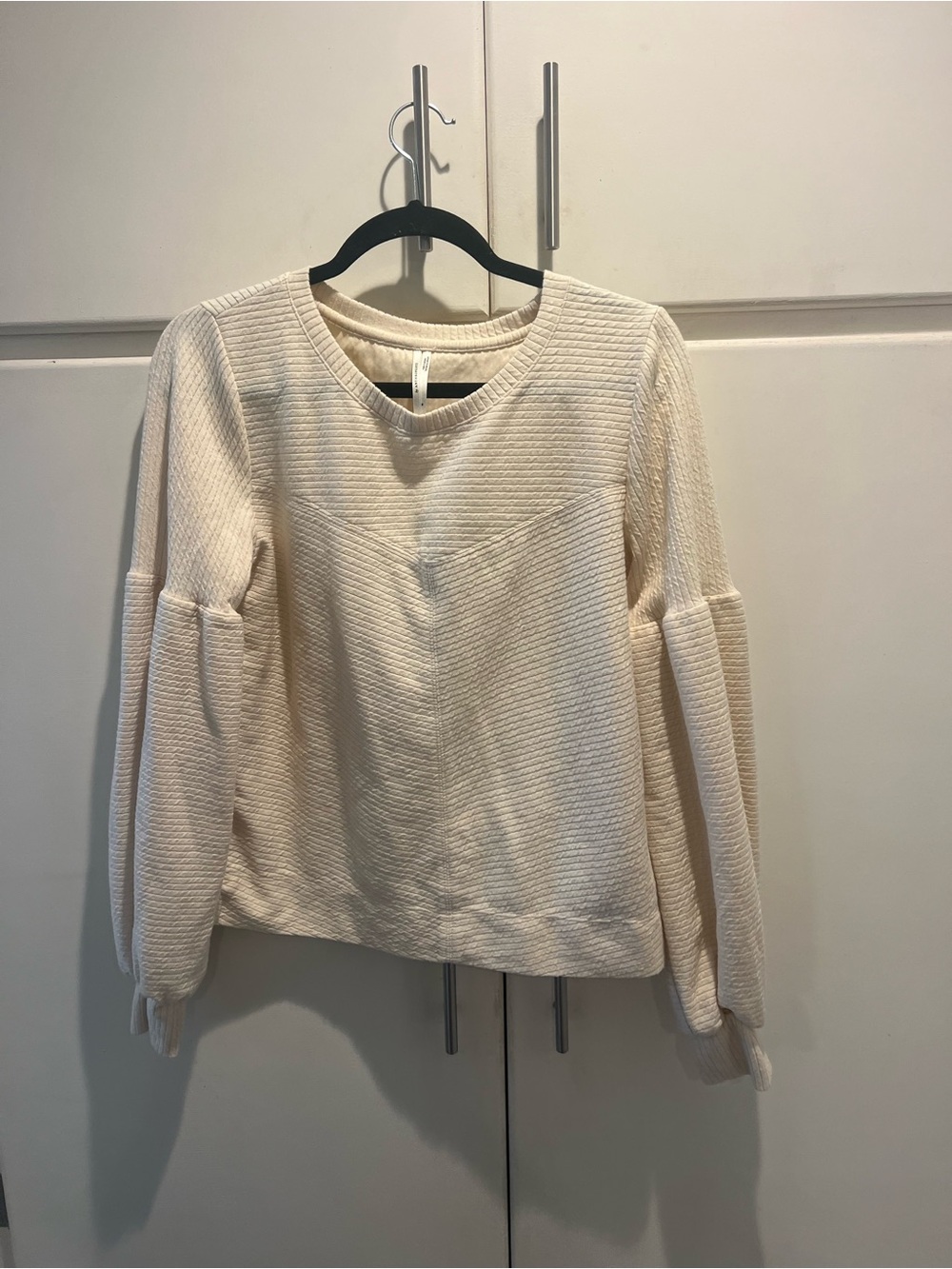 Anthology Textured Cream Balloon Sleeve Top
